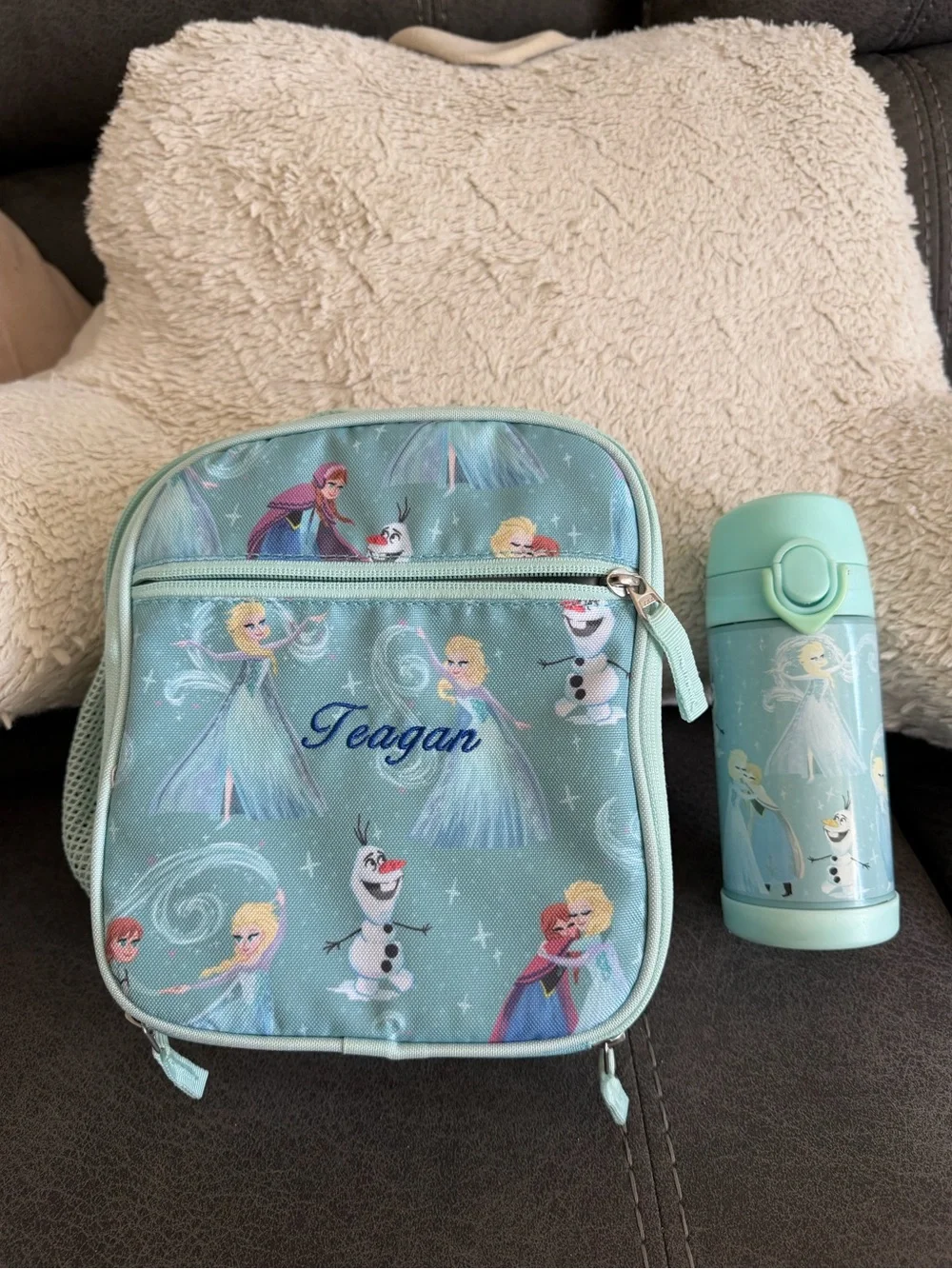 Pottery Barn Kids Mint Frozen Lunch Bag and Bottle Set